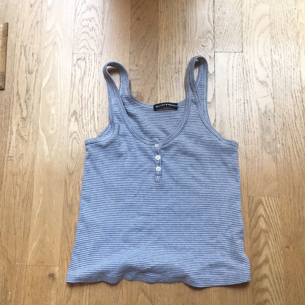 Brandy Melville Blue Striped Tank Top